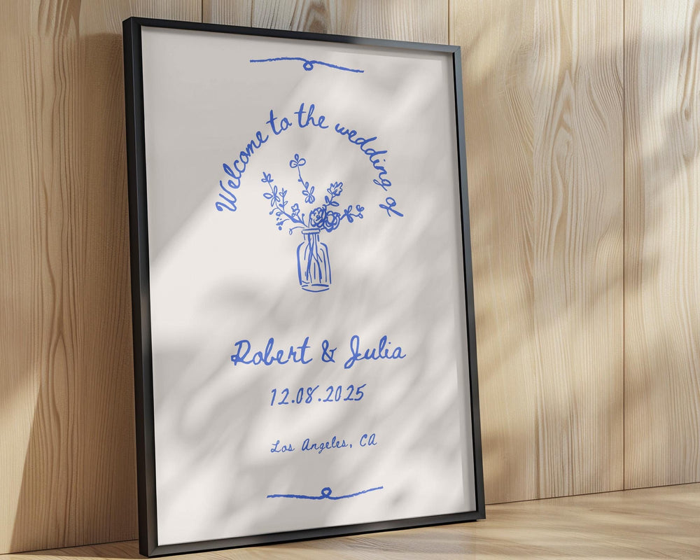 BeyzaLab Vintage Wedding Welcome Sign