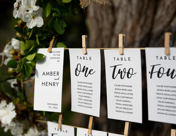 BeyzaLab Wedding Seating Chart Cards