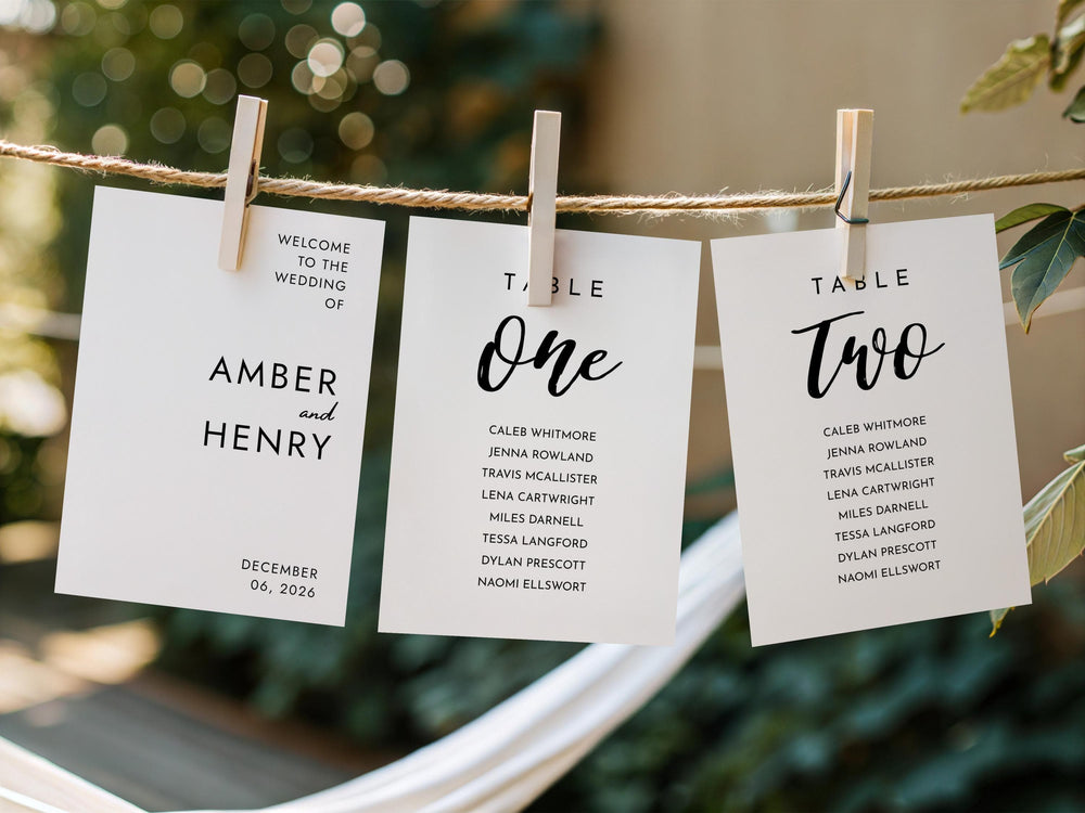 BeyzaLab Wedding Seating Chart Cards