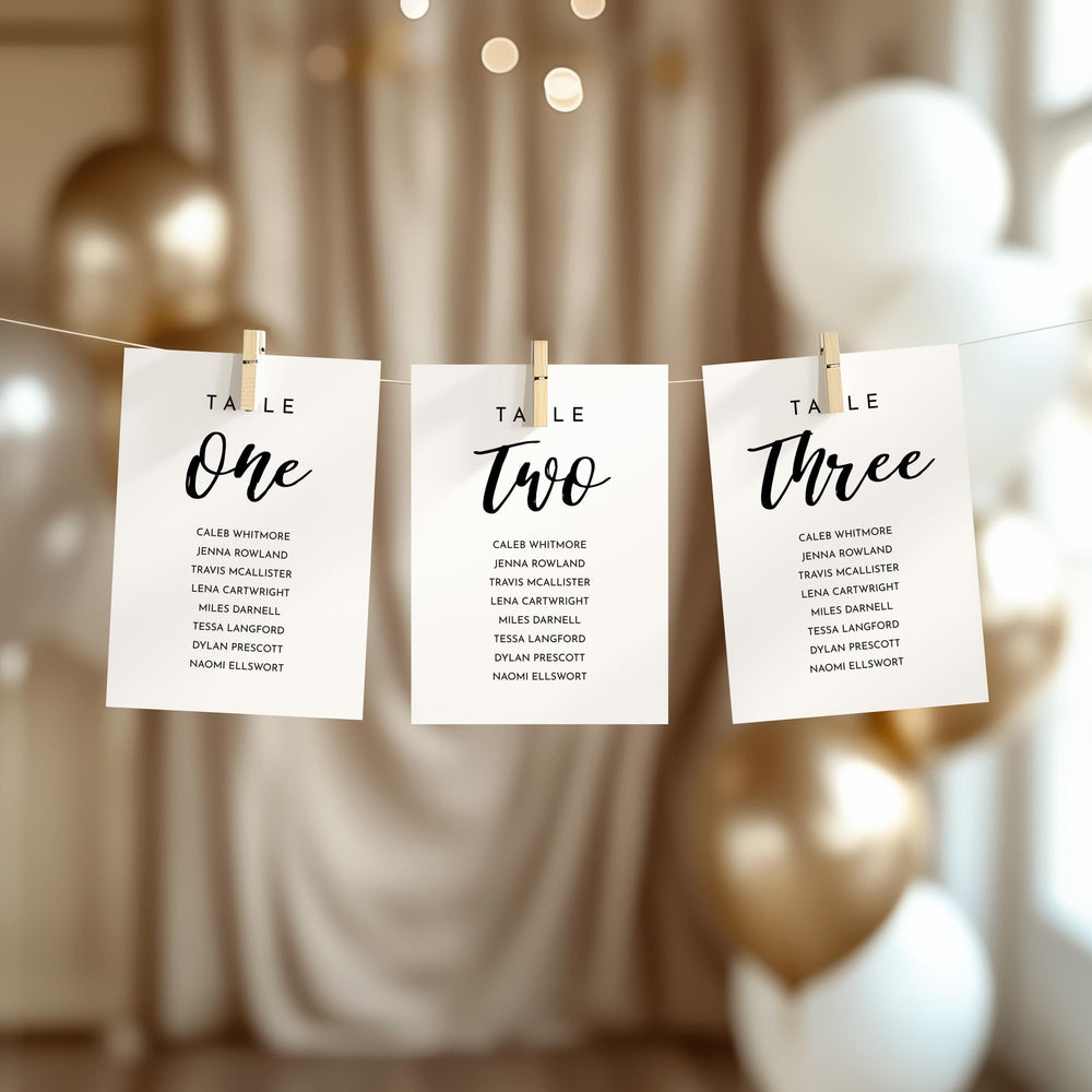 BeyzaLab Wedding Seating Chart Cards