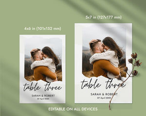 BeyzaLab Wedding Table Numbers with Photo