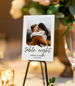 BeyzaLab Wedding Table Numbers with Photo