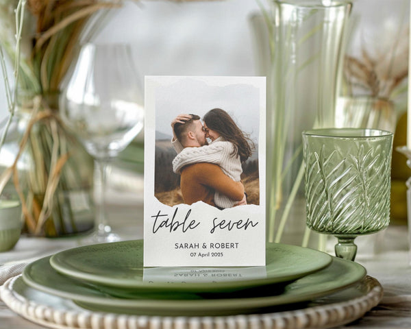 BeyzaLab Wedding Table Numbers with Photo
