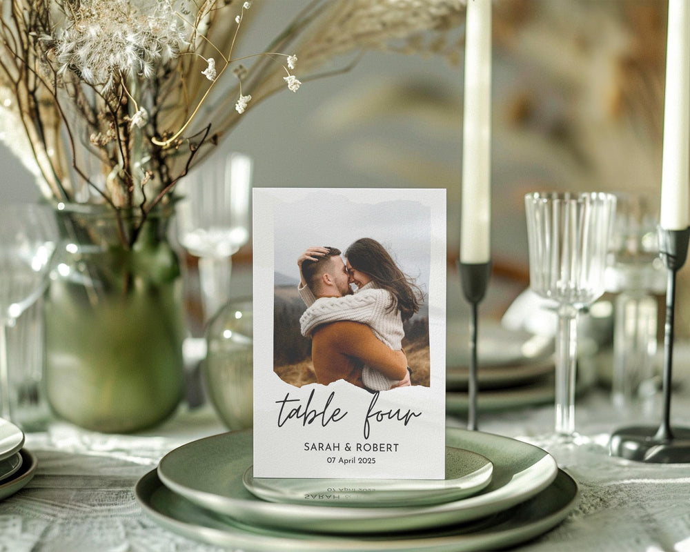 BeyzaLab Wedding Table Numbers with Photo