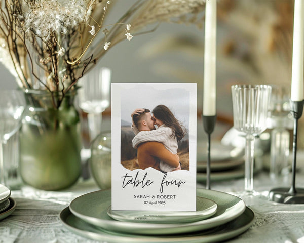 BeyzaLab Wedding Table Numbers with Photo