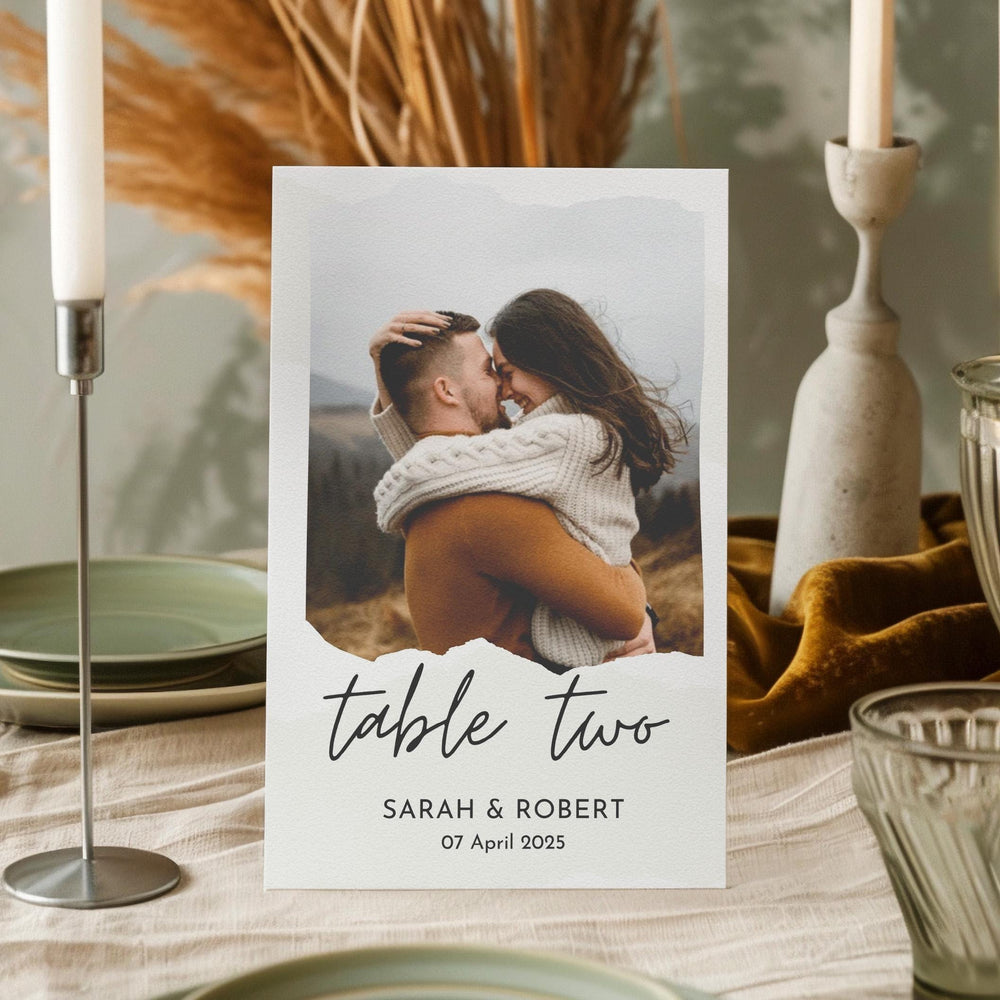 BeyzaLab Wedding Table Numbers with Photo