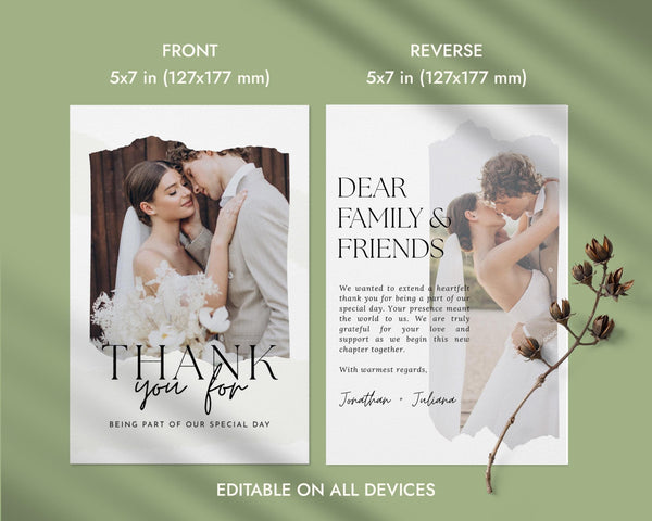 BeyzaLab Wedding Thank You Cards With Photo