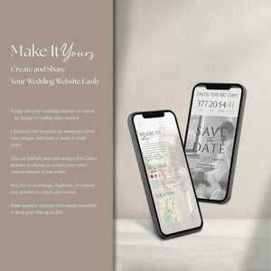 Instant Download - Canva Template Wedding Web Invitation with RSVP