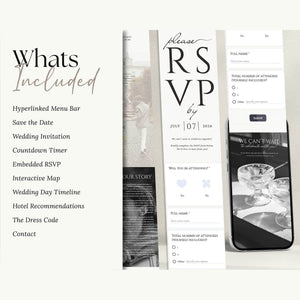 Instant Download - Canva Template Wedding Web Invitation with RSVP