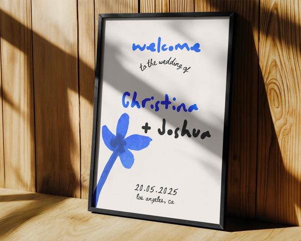BeyzaLab Wedding Welcome Sign Whimsical