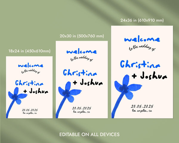 BeyzaLab Wedding Welcome Sign Whimsical