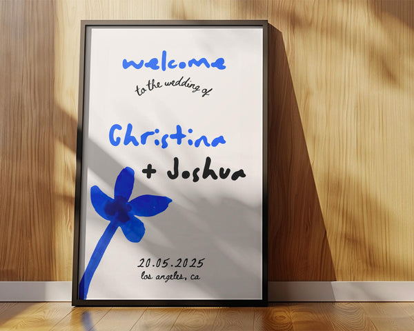 BeyzaLab Wedding Welcome Sign Whimsical