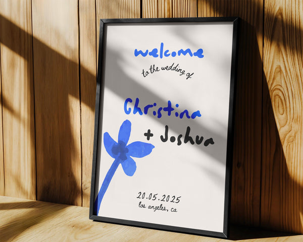 BeyzaLab Wedding Welcome Sign Whimsical