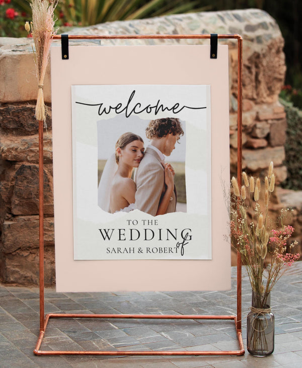 BeyzaLab Wedding Welcome Sign With Photo
