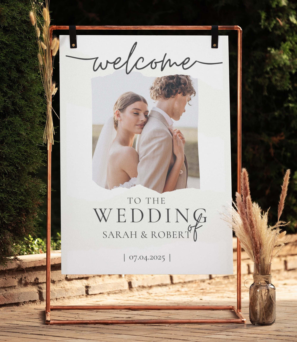BeyzaLab Wedding Welcome Sign With Photo