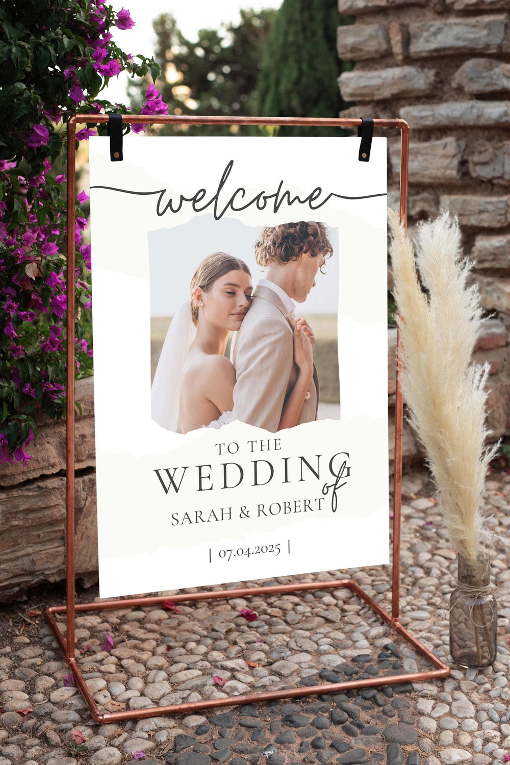 BeyzaLab Wedding Welcome Sign With Photo