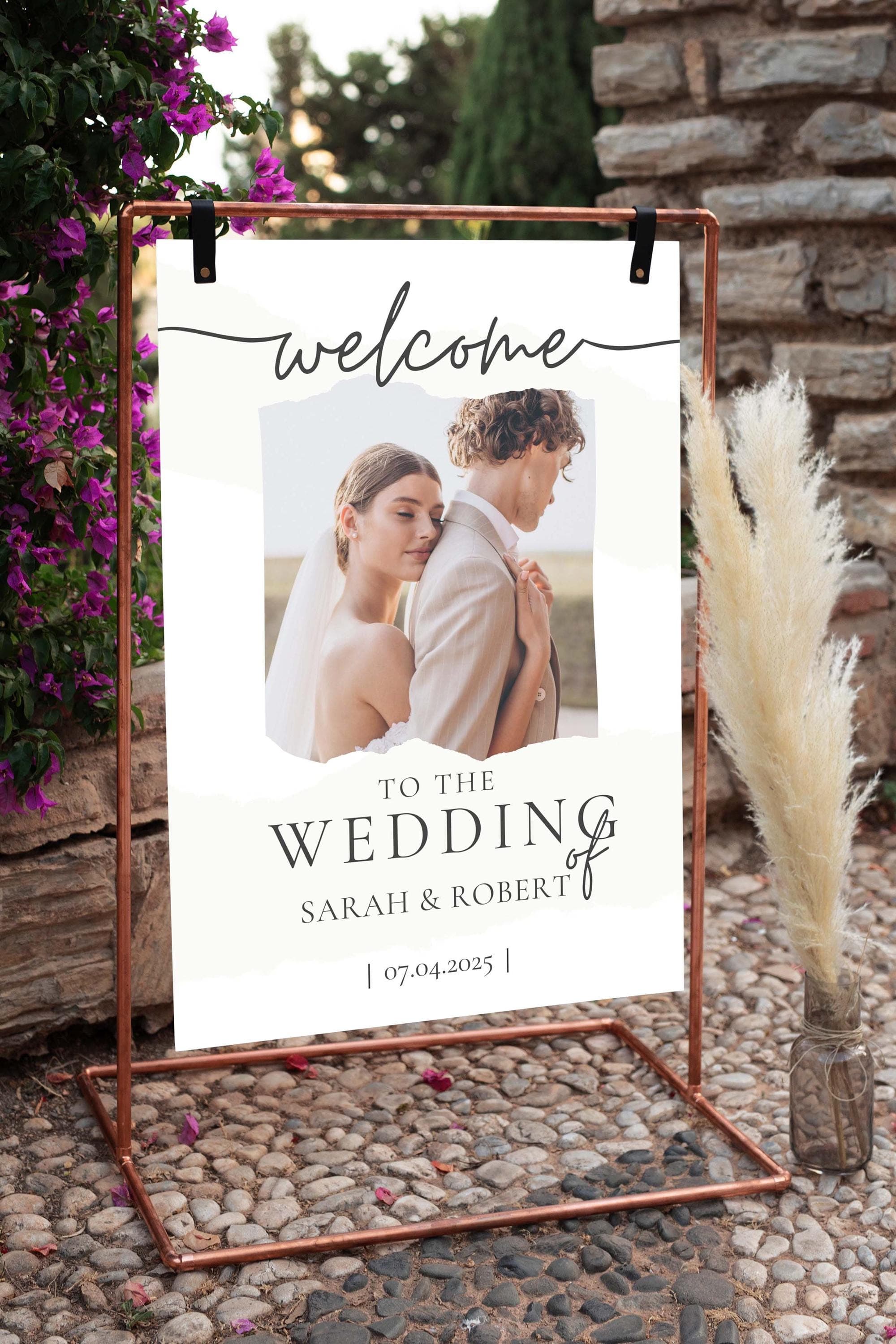 BeyzaLab Wedding Welcome Sign With Photo