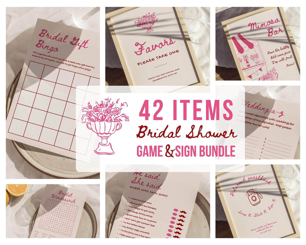 BeyzaLab Whimsical Bridal Shower Game Bundle