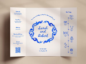 BeyzaLab Whimsical Gatefold Wedding Invitation