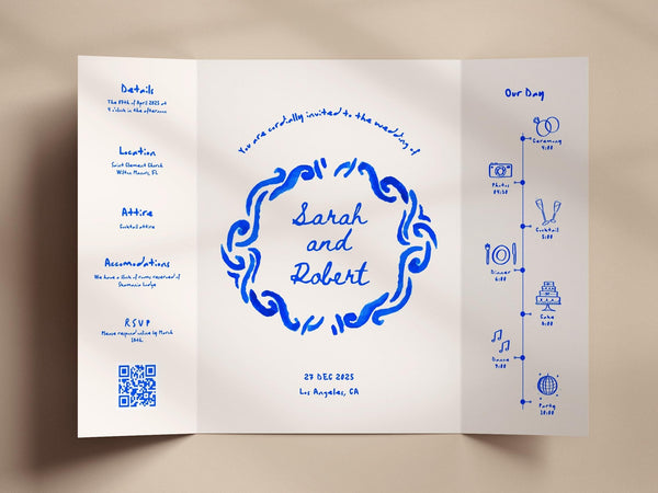 BeyzaLab Whimsical Gatefold Wedding Invitation