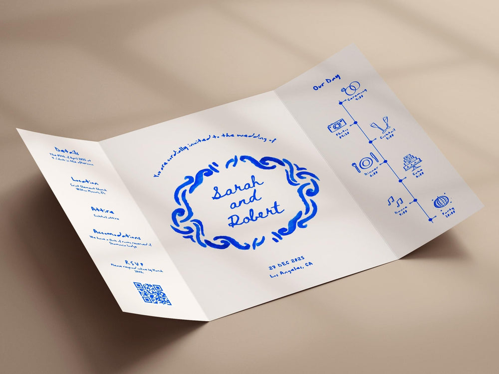 BeyzaLab Whimsical Gatefold Wedding Invitation