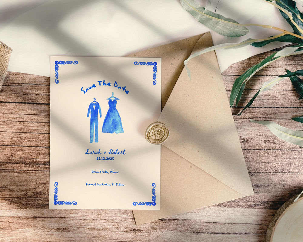 BeyzaLab Whimsical Save The Date Invite
