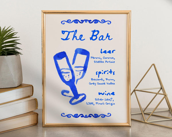 BeyzaLab Whimsical Wedding Bar Menu Sign