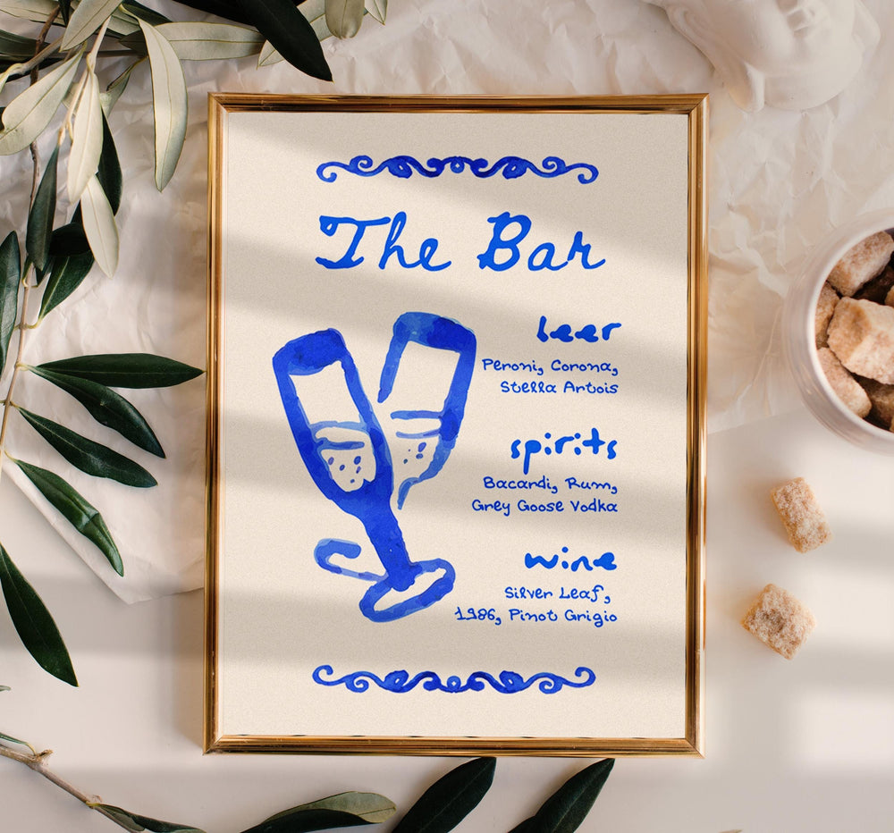 BeyzaLab Whimsical Wedding Bar Menu Sign