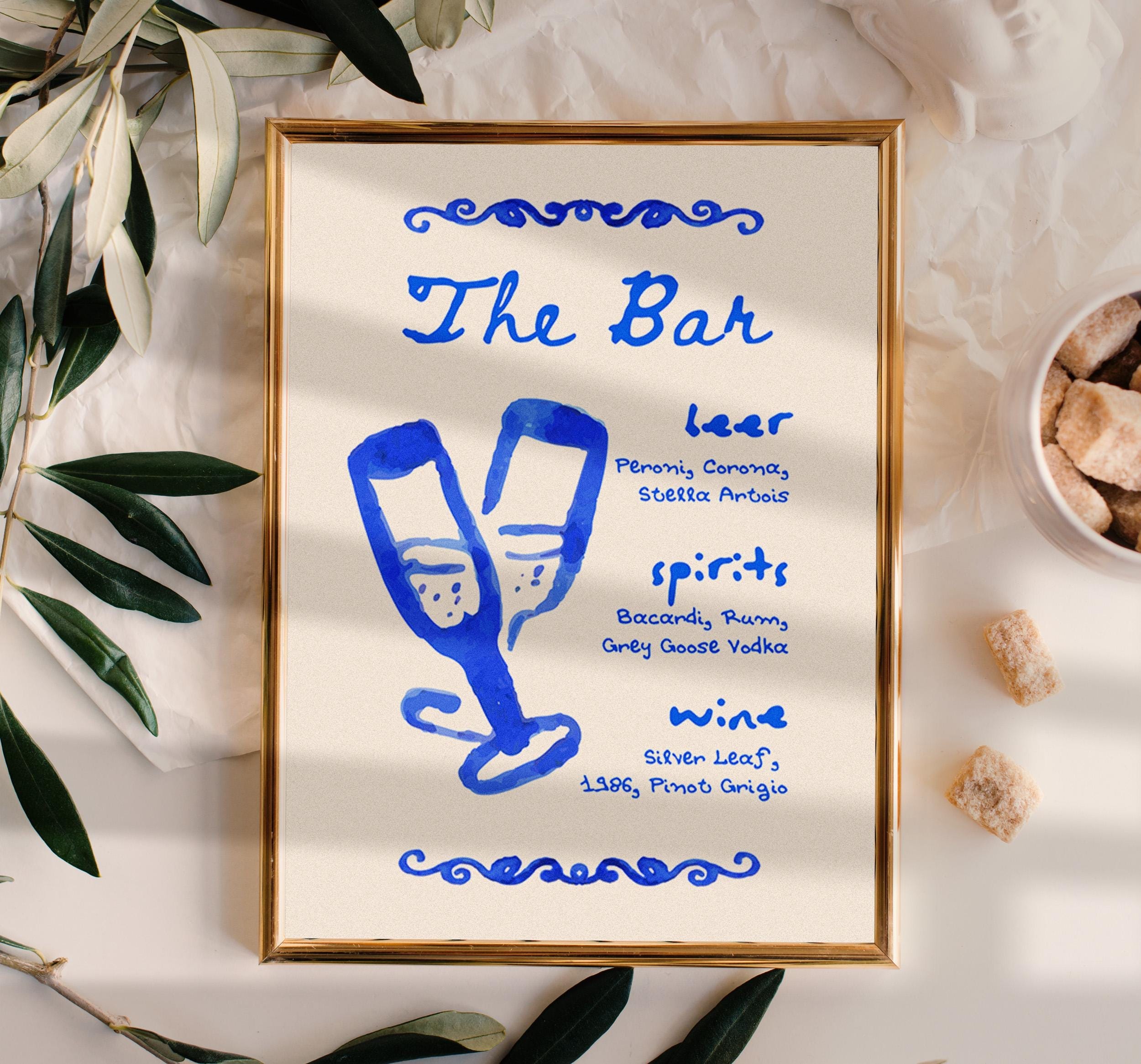 BeyzaLab Whimsical Wedding Bar Menu Sign
