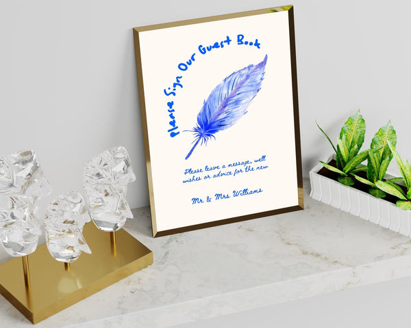 BeyzaLab Whimsical Wedding Guest Book Sign