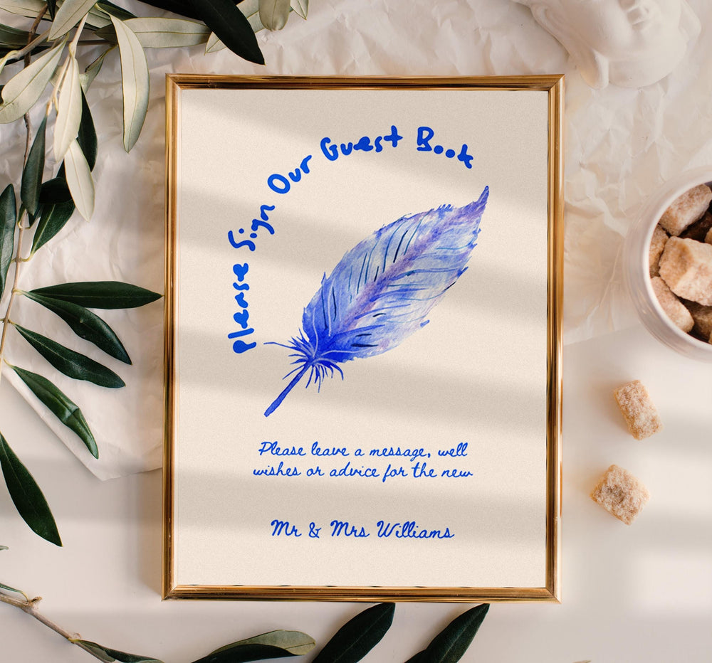 BeyzaLab Whimsical Wedding Guest Book Sign
