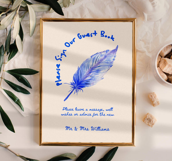 BeyzaLab Whimsical Wedding Guest Book Sign