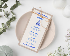 BeyzaLab Whimsical Wedding Menu Cards