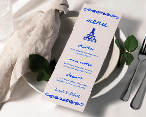 BeyzaLab Whimsical Wedding Menu Cards