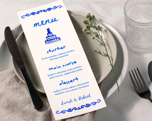 BeyzaLab Whimsical Wedding Menu Cards