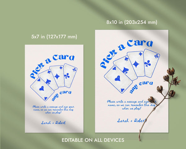 BeyzaLab Whimsical Wedding Playing Cards Sign