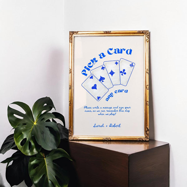 BeyzaLab Whimsical Wedding Playing Cards Sign