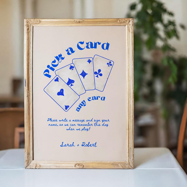 BeyzaLab Whimsical Wedding Playing Cards Sign