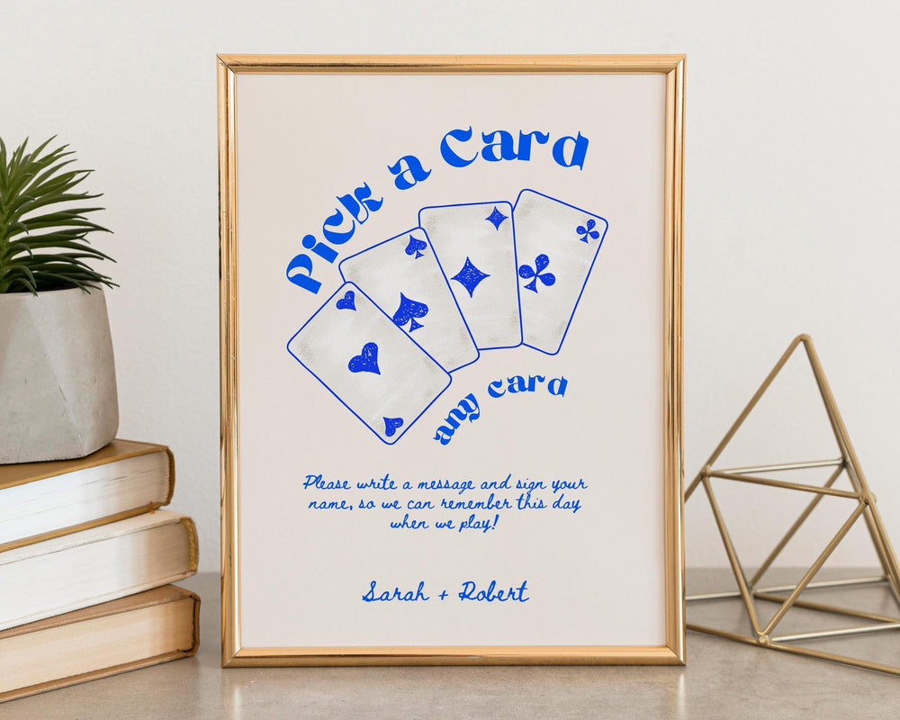 BeyzaLab Whimsical Wedding Playing Cards Sign