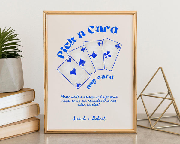 BeyzaLab Whimsical Wedding Playing Cards Sign