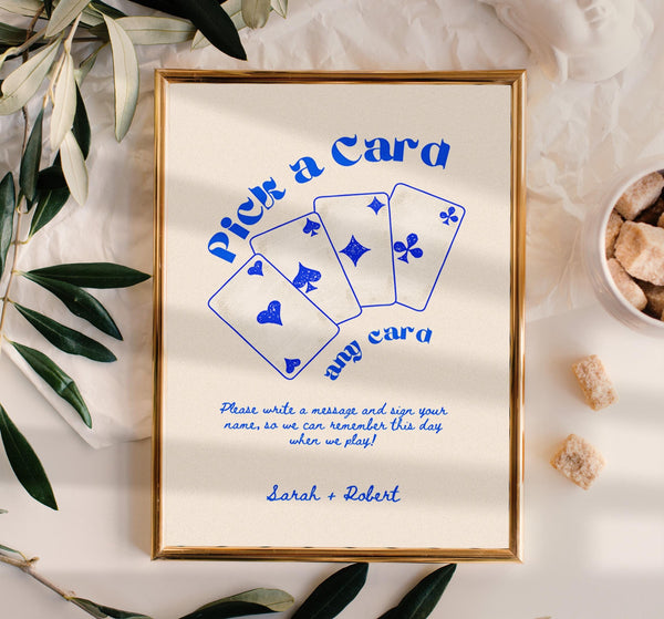 BeyzaLab Whimsical Wedding Playing Cards Sign
