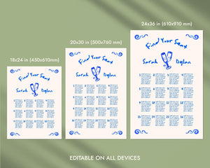 BeyzaLab Whimsical Wedding Seating Chart Sign