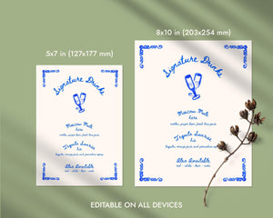 BeyzaLab Whimsical Wedding Signature Drinks Sign