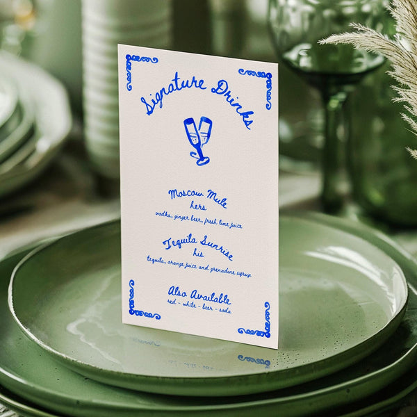 BeyzaLab Whimsical Wedding Signature Drinks Sign