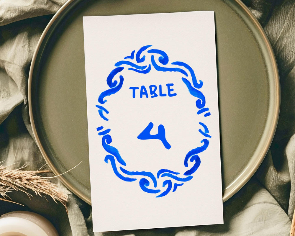 BeyzaLab Whimsical Wedding Table Numbers