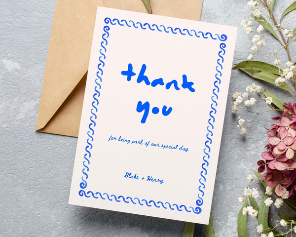 BeyzaLab Whimsical Wedding Thank You Cards