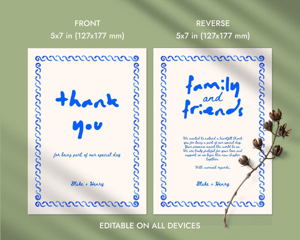 BeyzaLab Whimsical Wedding Thank You Cards