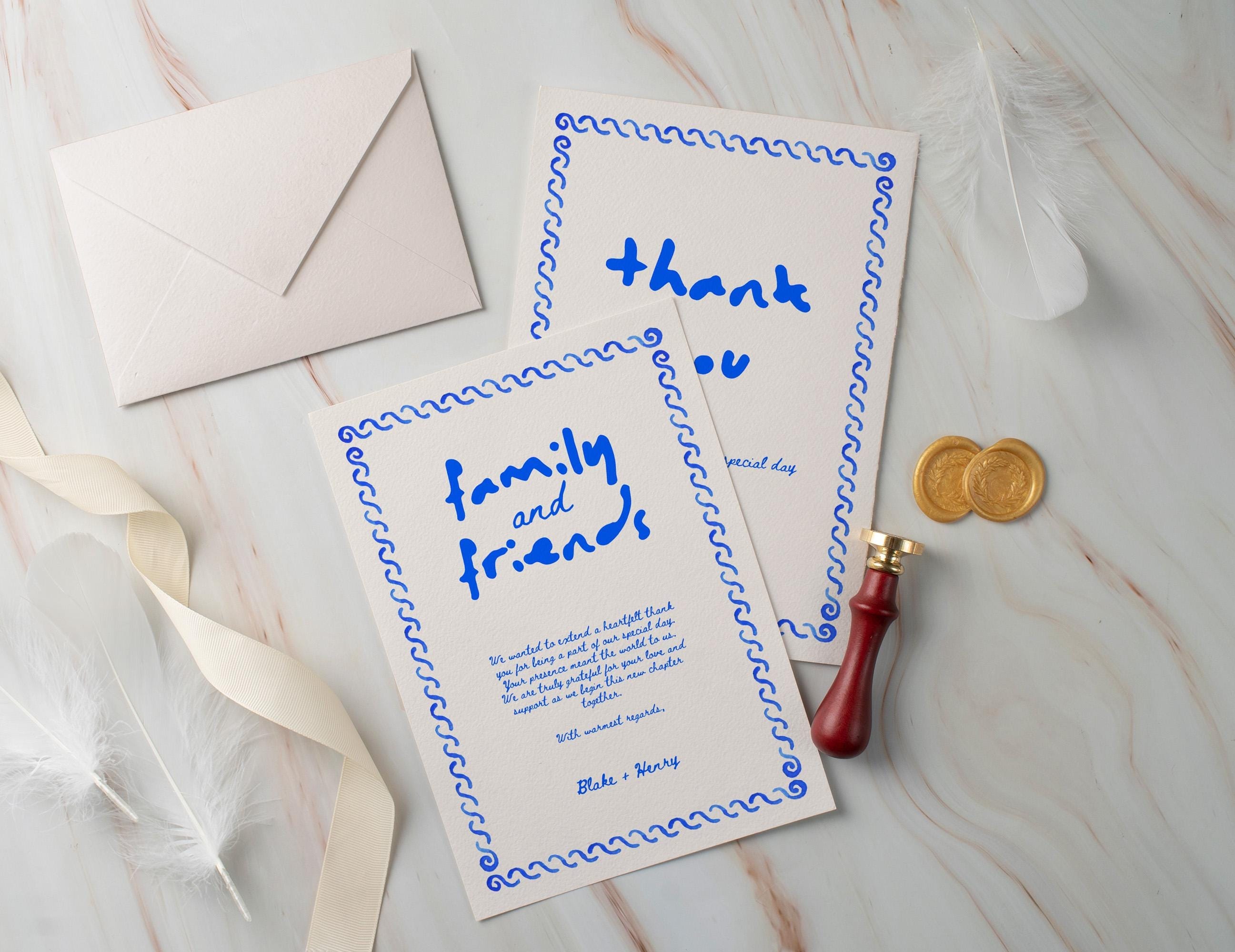 BeyzaLab Whimsical Wedding Thank You Cards