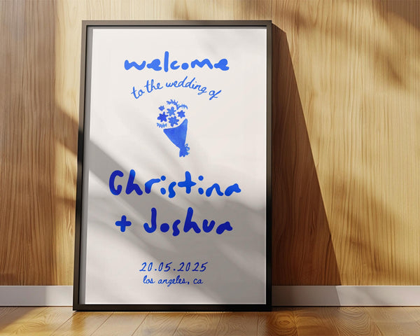 BeyzaLab Whimsical Wedding Welcome Sign