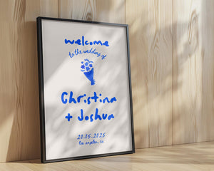 BeyzaLab Whimsical Wedding Welcome Sign